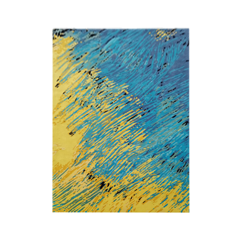 Is the artistic fidelity of an oil painting-style carpet detailed and lifelike?